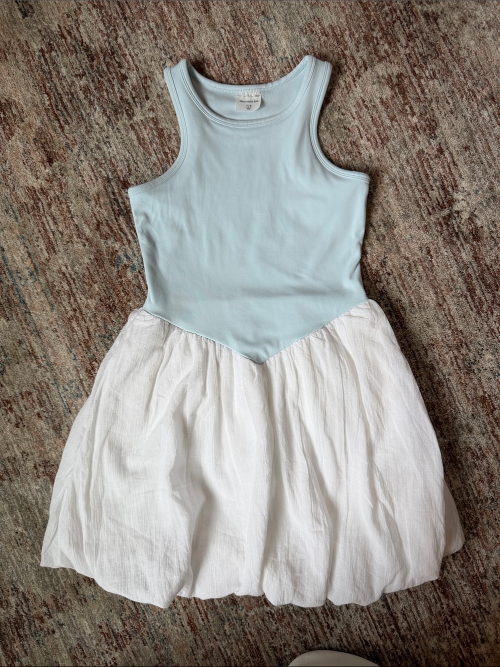Abercrombie Girls Light Blue and White Sleeveless Dress